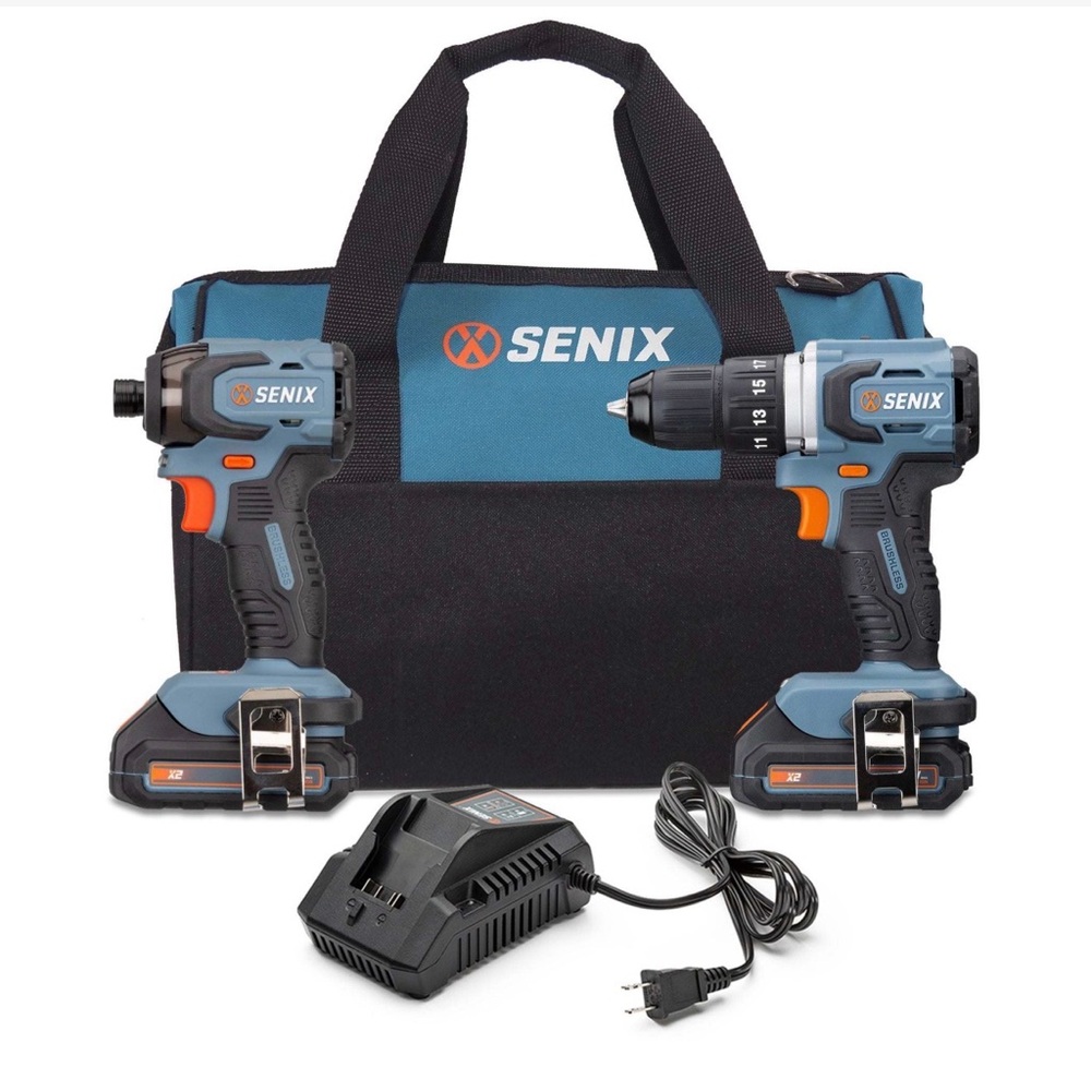 Senix X2 20V Brushless Drill & Impact Driver Combo Kit NEW Sealed